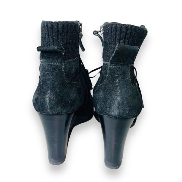 Franco Sarto Westerly Wedge Booties Black Suede Women's 8M - Picture 5 of 11